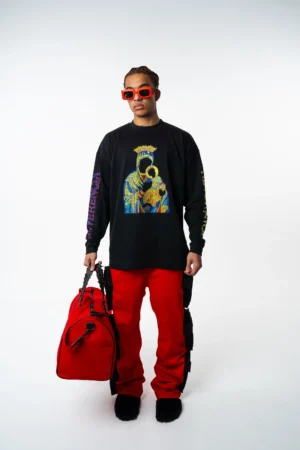 Red thorned duffle bag
